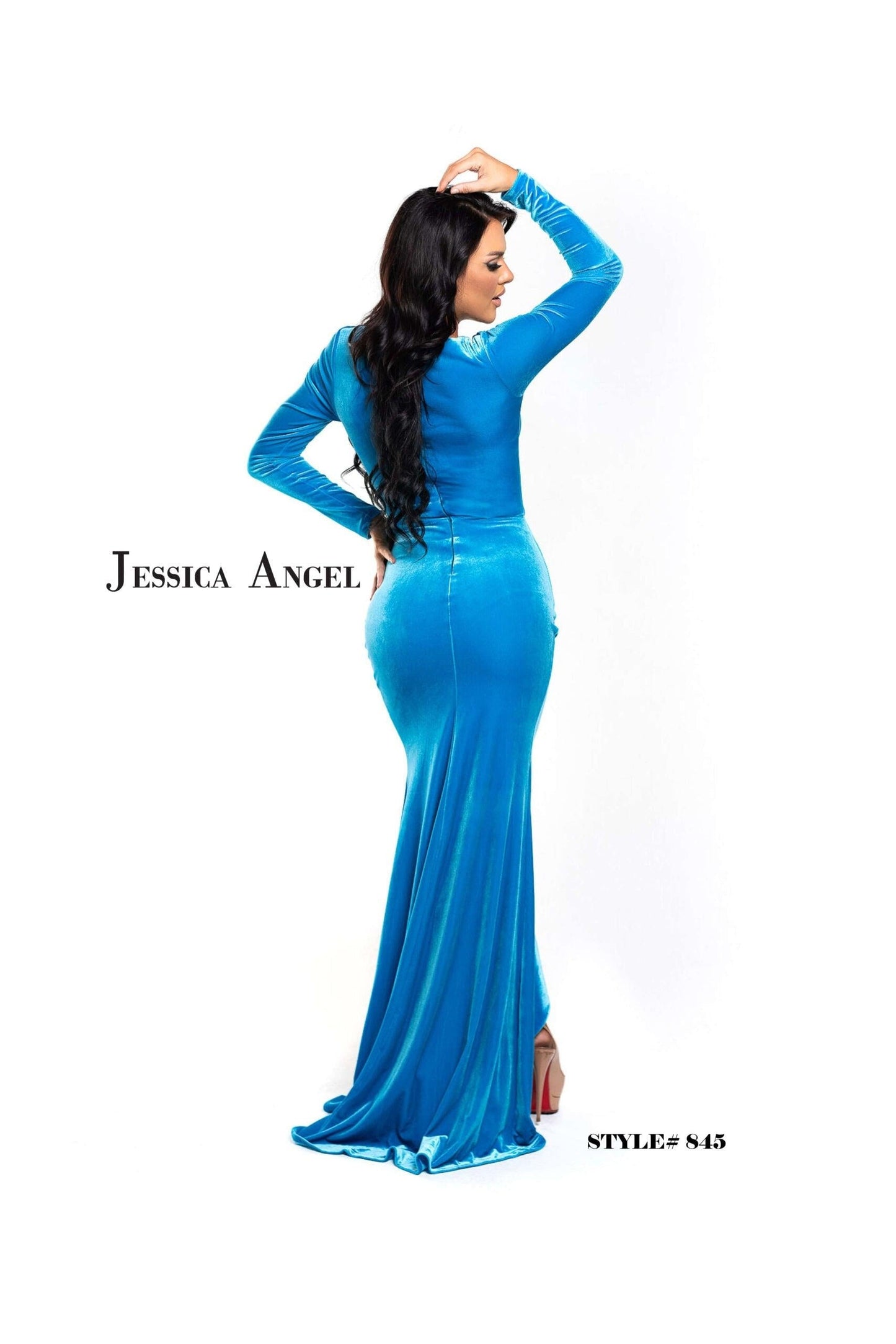Jessica Angel Long Sleeveless Formal Velvet Gown 845 - The Dress Outlet