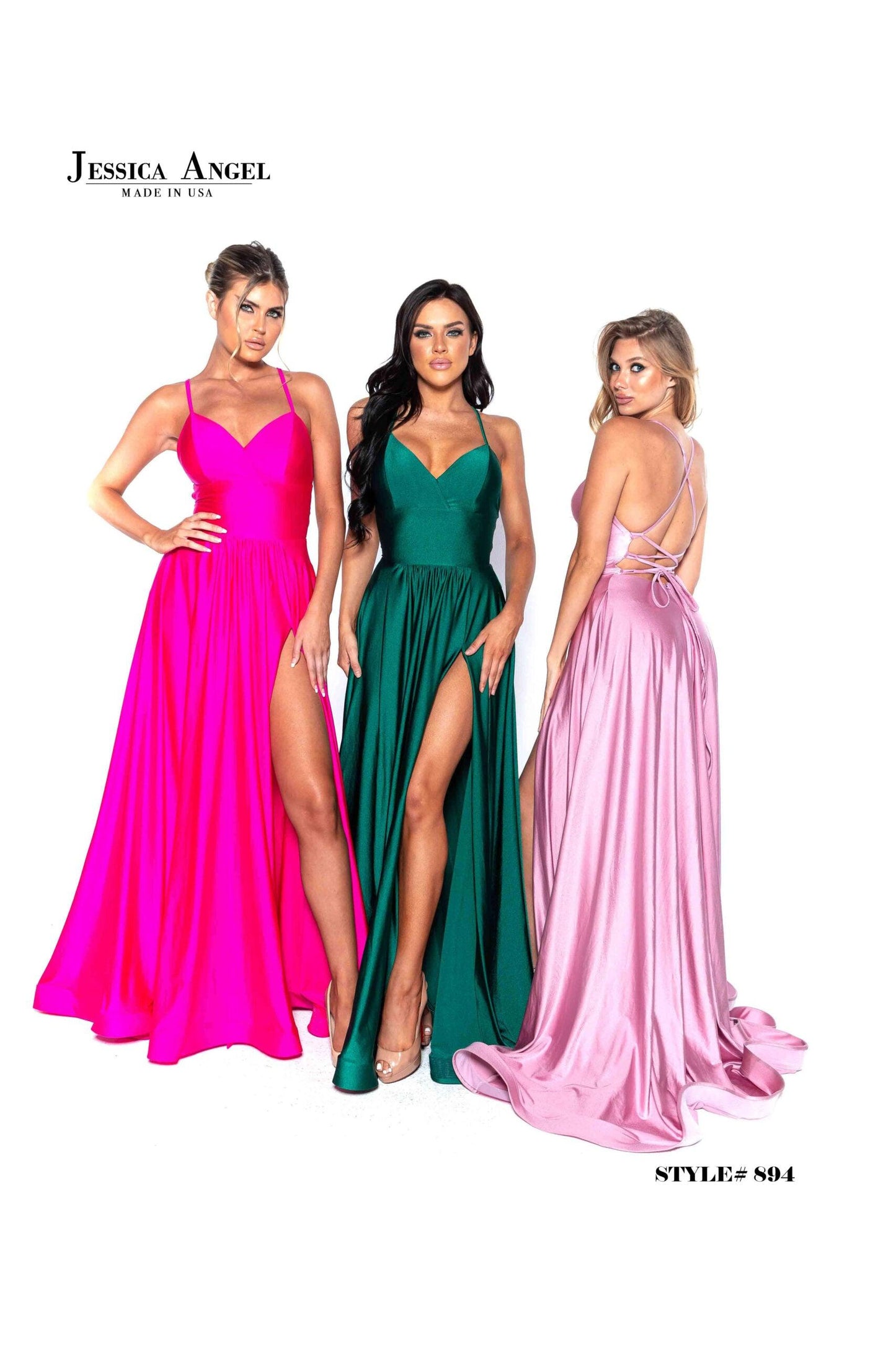 Jessica Angel Long Spaghetti Strap Prom Dress 894 - The Dress Outlet