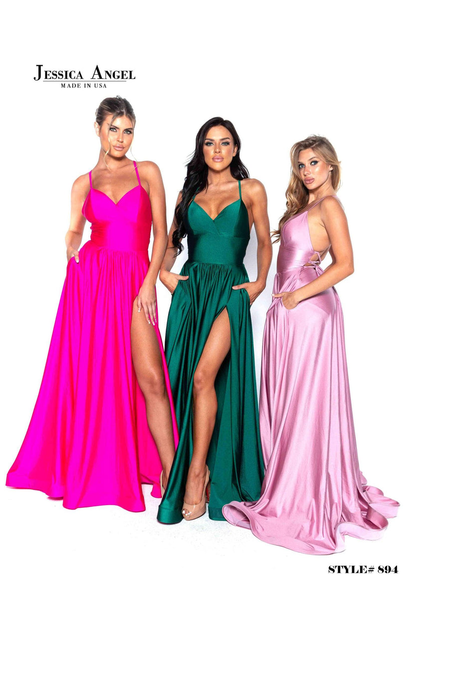 Jessica Angel Long Spaghetti Strap Prom Dress 894 - The Dress Outlet