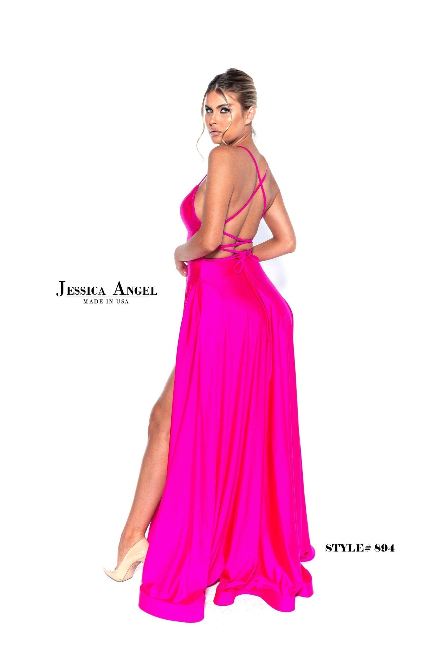 Jessica Angel Long Spaghetti Strap Prom Dress 894 - The Dress Outlet