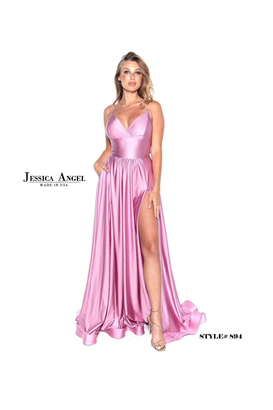Jessica Angel Long Spaghetti Strap Prom Dress 894 - The Dress Outlet