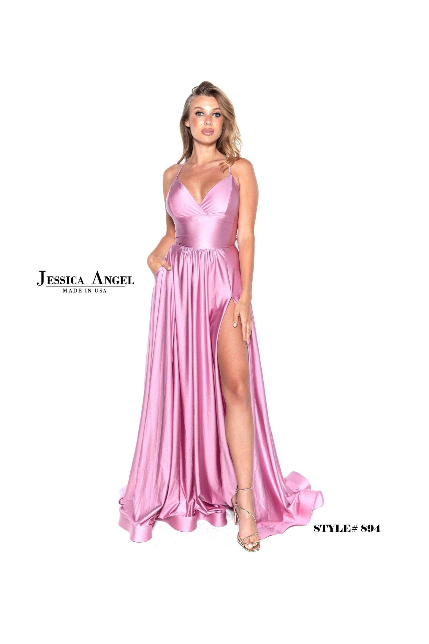 Jessica Angel Long Spaghetti Strap Prom Dress 894 - The Dress Outlet