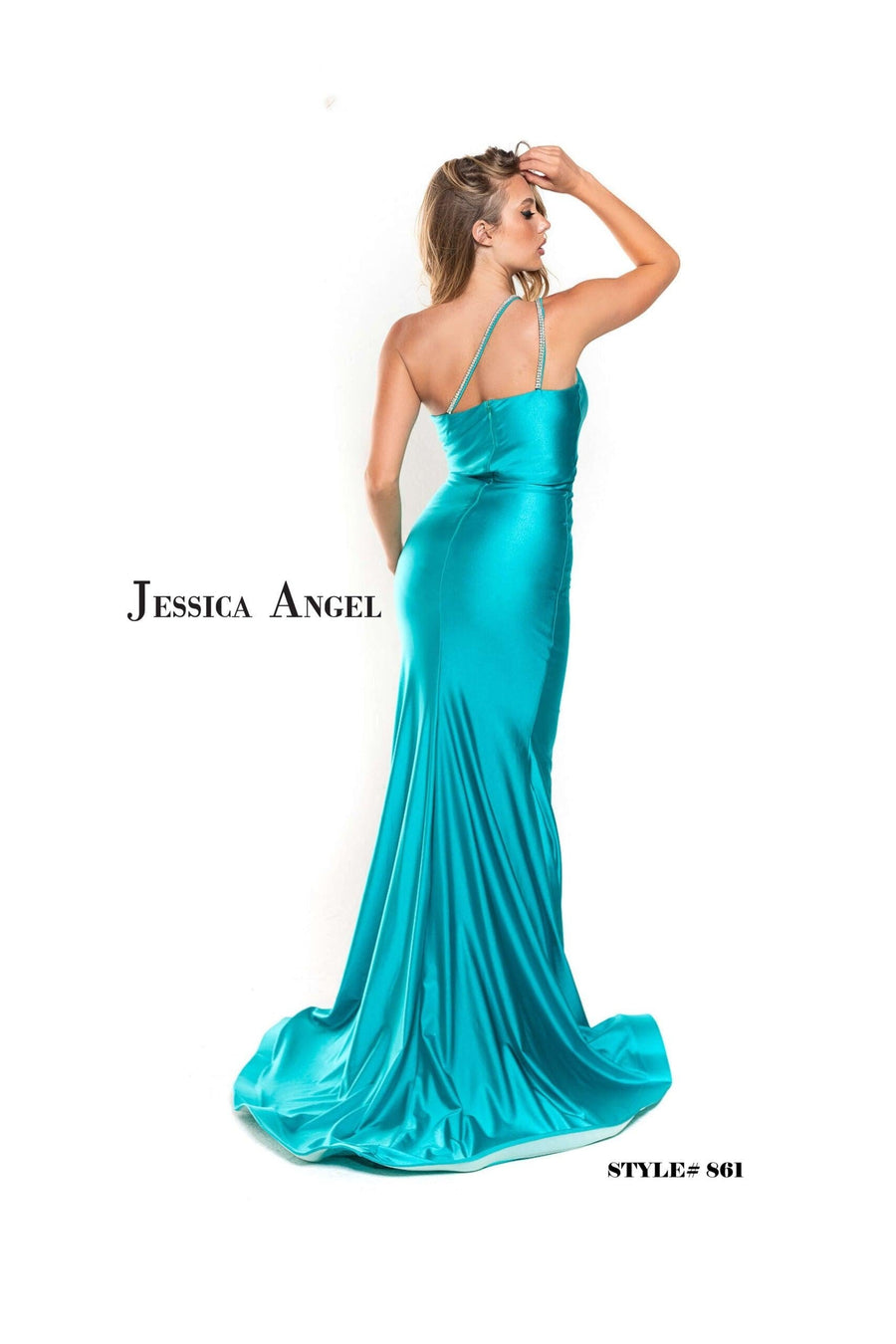 Jessica Angel One Shoulder Fitted Long Dress 861 - The Dress Outlet