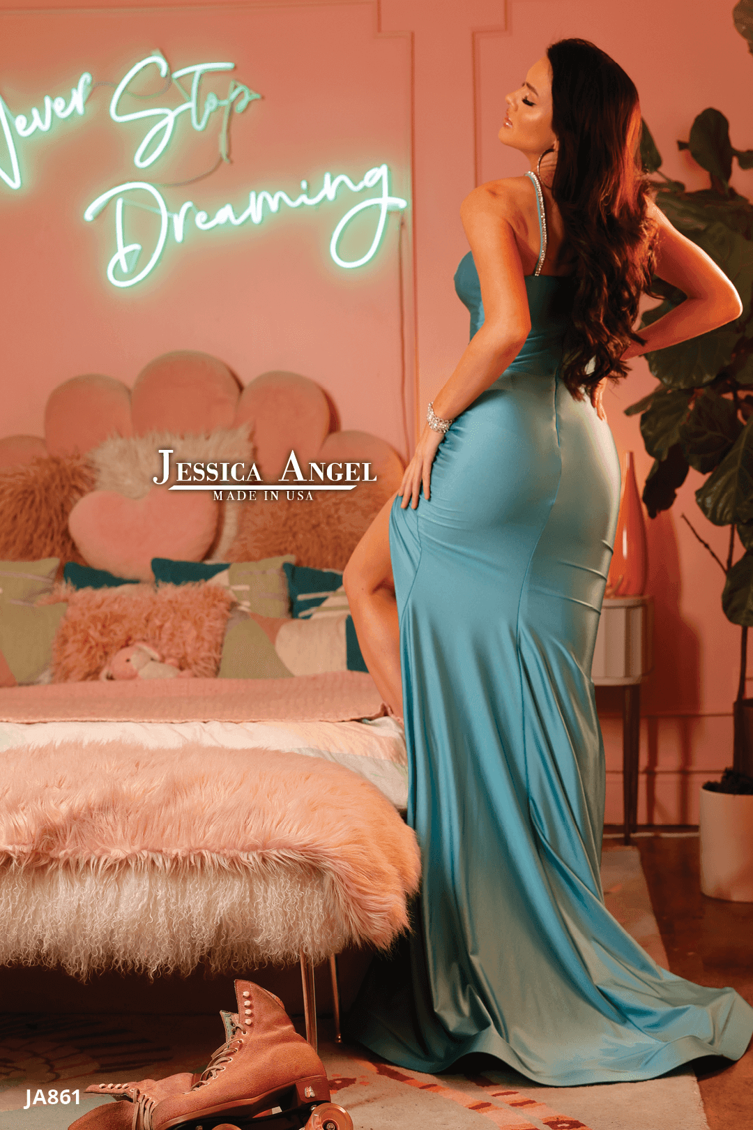 Jessica Angel One Shoulder Formal Long Dress 861 - The Dress Outlet