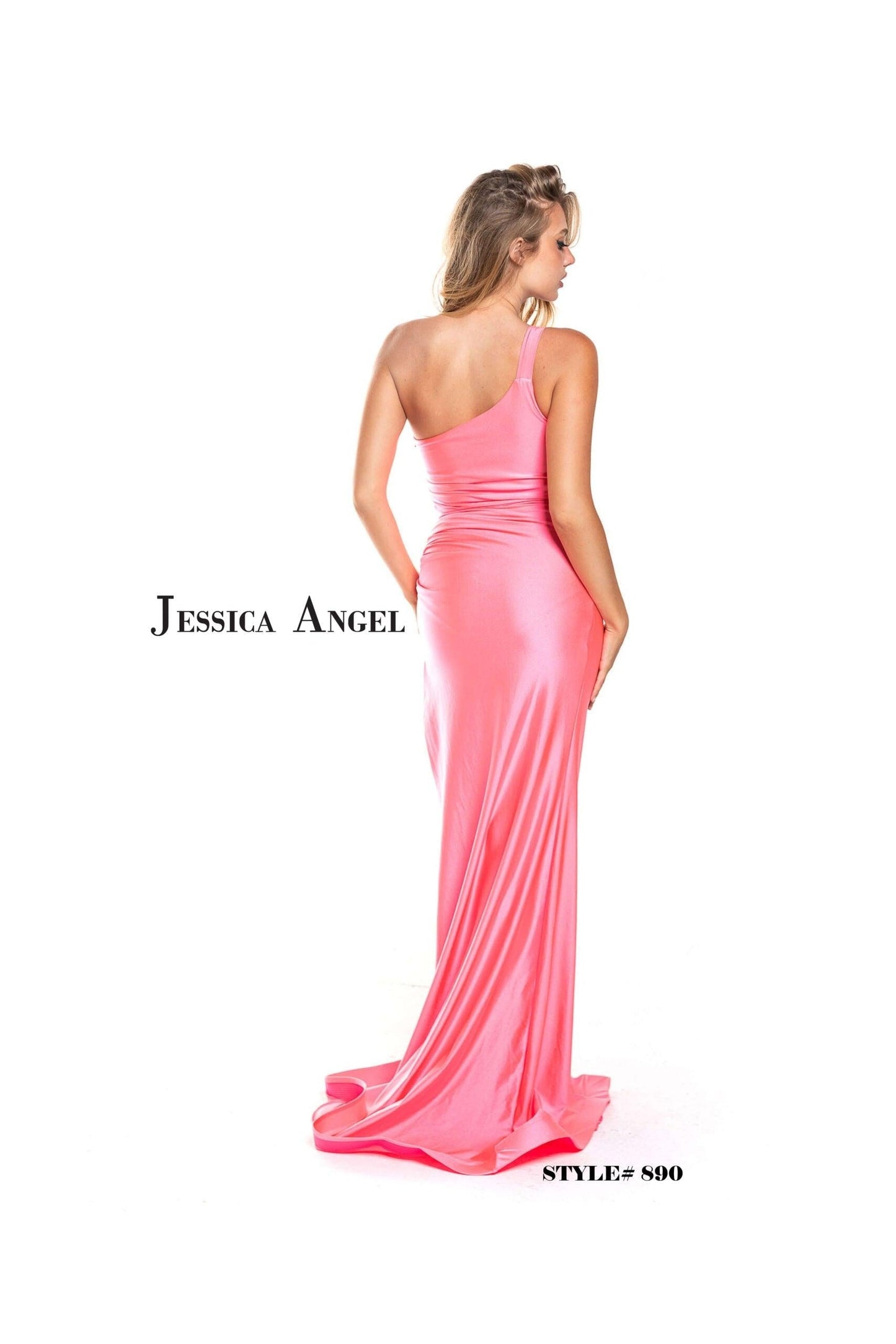 Jessica Angel One Shoulder Long Formal Dress 890 - The Dress Outlet