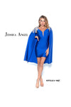 Jessica Angel Short Cocktail Fitted Cape Dress 897 - The Dress Outlet