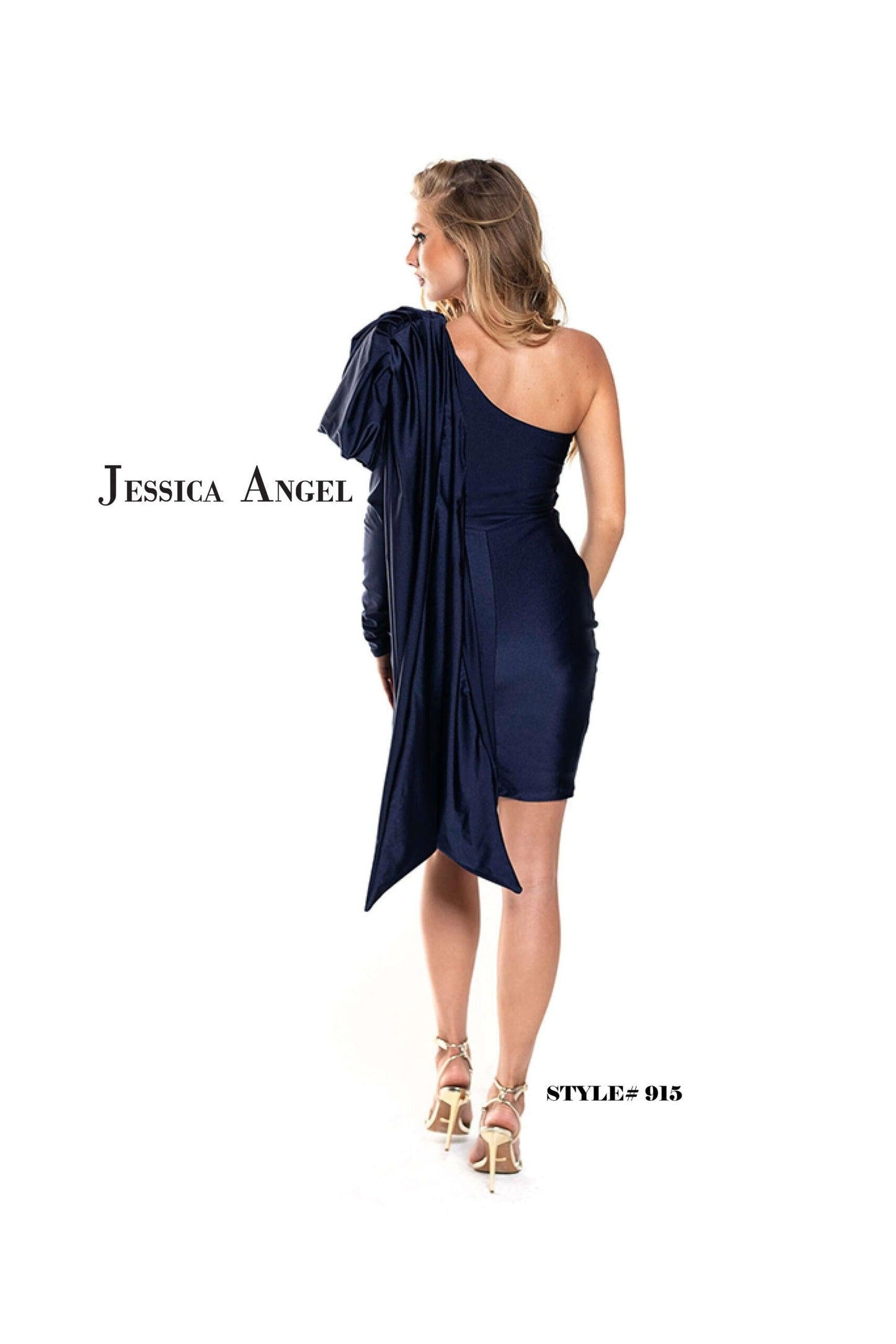 Jessica Angel Short One Shoulder Cocktail Dress 915 - The Dress Outlet