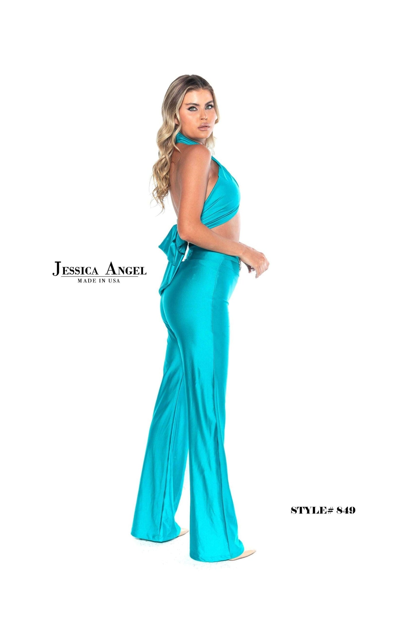 Jessica Angel Two Piece Halter Formal Jumpsuit 849 - The Dress Outlet