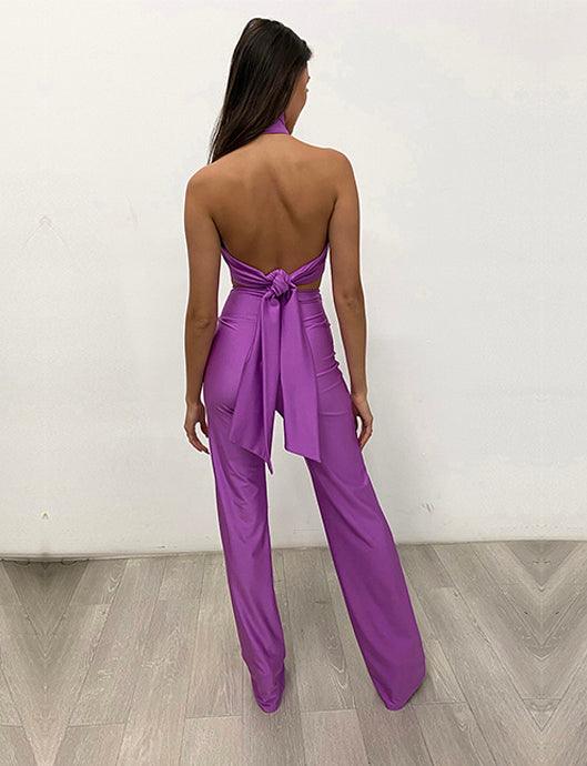 Jessica Angel Two Piece Halter Formal Jumpsuit 849 - The Dress Outlet