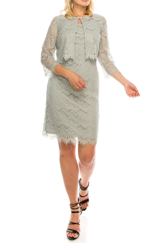 Jessica Howard Short Mother of Bride Jacket Dress - The Dress Outlet