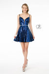 Jewel Accented Waistline Illusion Short Prom Dress - The Dress Outlet Elizabeth K
