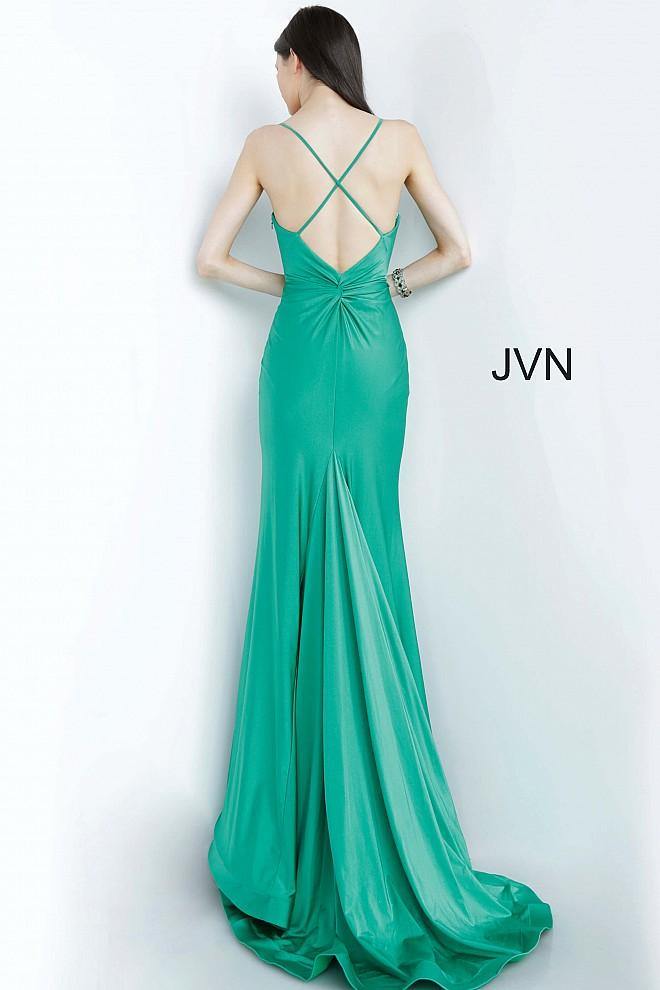 JVN By Jovani Long Prom Dress JVN00904 Hunter - The Dress Outlet Jovani