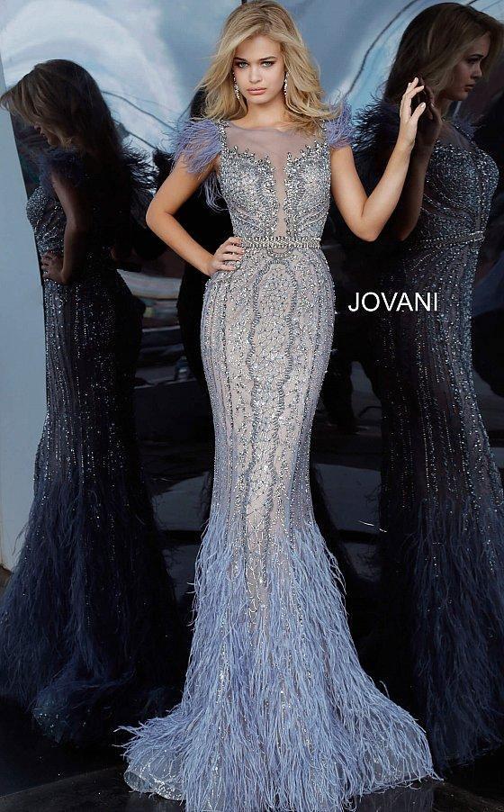 JVN By Jovani Long Formal Beaded Prom Gown JVN02326 - The Dress Outlet Jovani