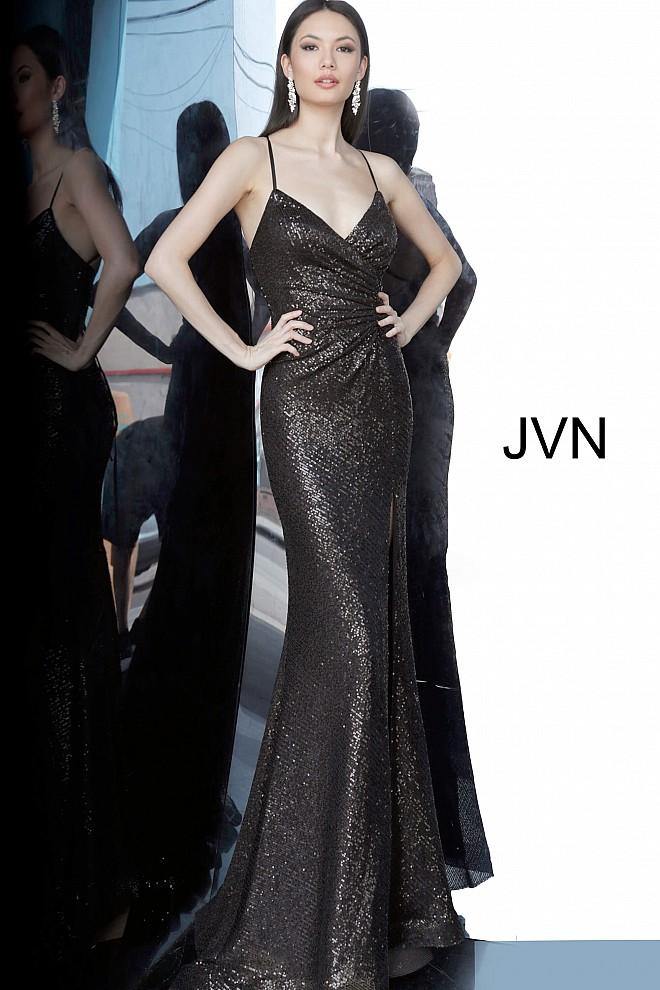 JVN By Jovani Prom Long Formal Dress JVN03172 Black - The Dress Outlet Jovani