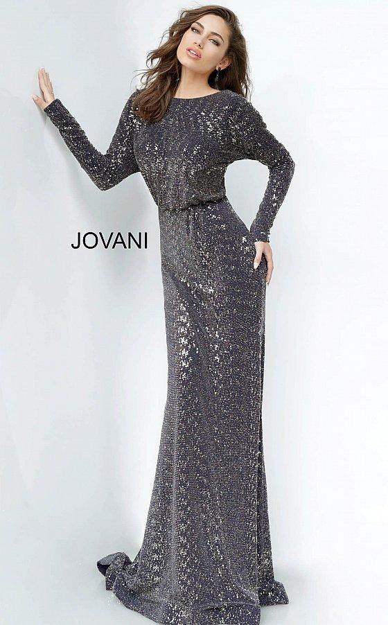 JVN By Jovani Formal Long Sleeve Dress JVN1860 - The Dress Outlet Jovani