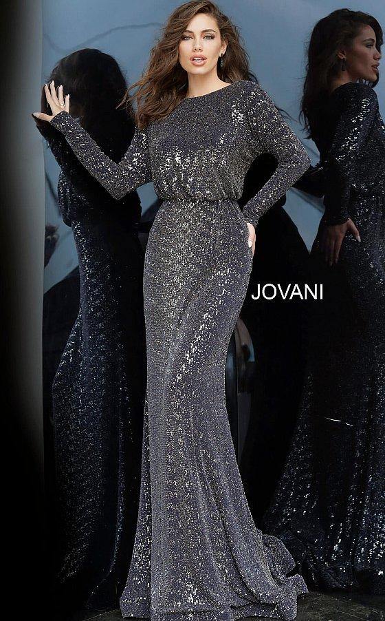 JVN By Jovani Formal Long Sleeve Dress JVN1860 - The Dress Outlet Jovani