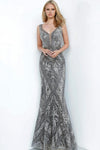 JVN by Jovani Fitted Long Prom Dress JVN2011 Charcoal - The Dress Outlet Jovani