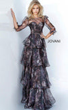 JVN By Jovani Long Formal Floral Dress JVN2621 - The Dress Outlet Jovani