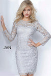 JVN By Jovani Short Cocktail Lace Dress JVN3217 - The Dress Outlet Jovani