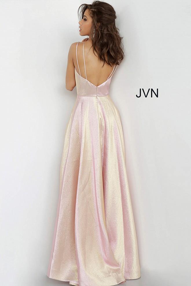 JVN By Jovani Long Formal Prom Dress JVN3779 Blush - The Dress Outlet Jovani