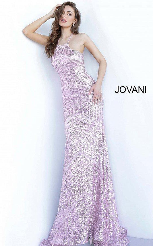 JVN By Jovani Long Formal Halter Prom Gown JVN4132 - The Dress Outlet Jovani