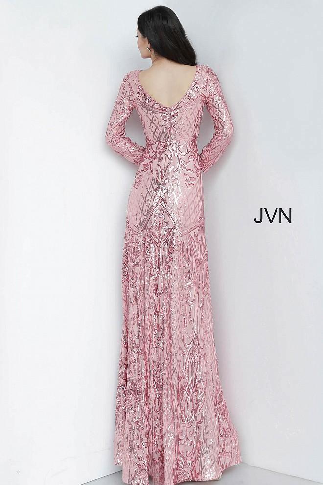 JVN by Jovani Long Sleeve Embellished Prom Long Gown JVN62711 - The Dress Outlet Jovani