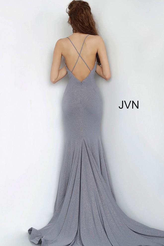 JVN By Jovani Long Prom Dress JVN68745 Charcoal - The Dress Outlet Jovani