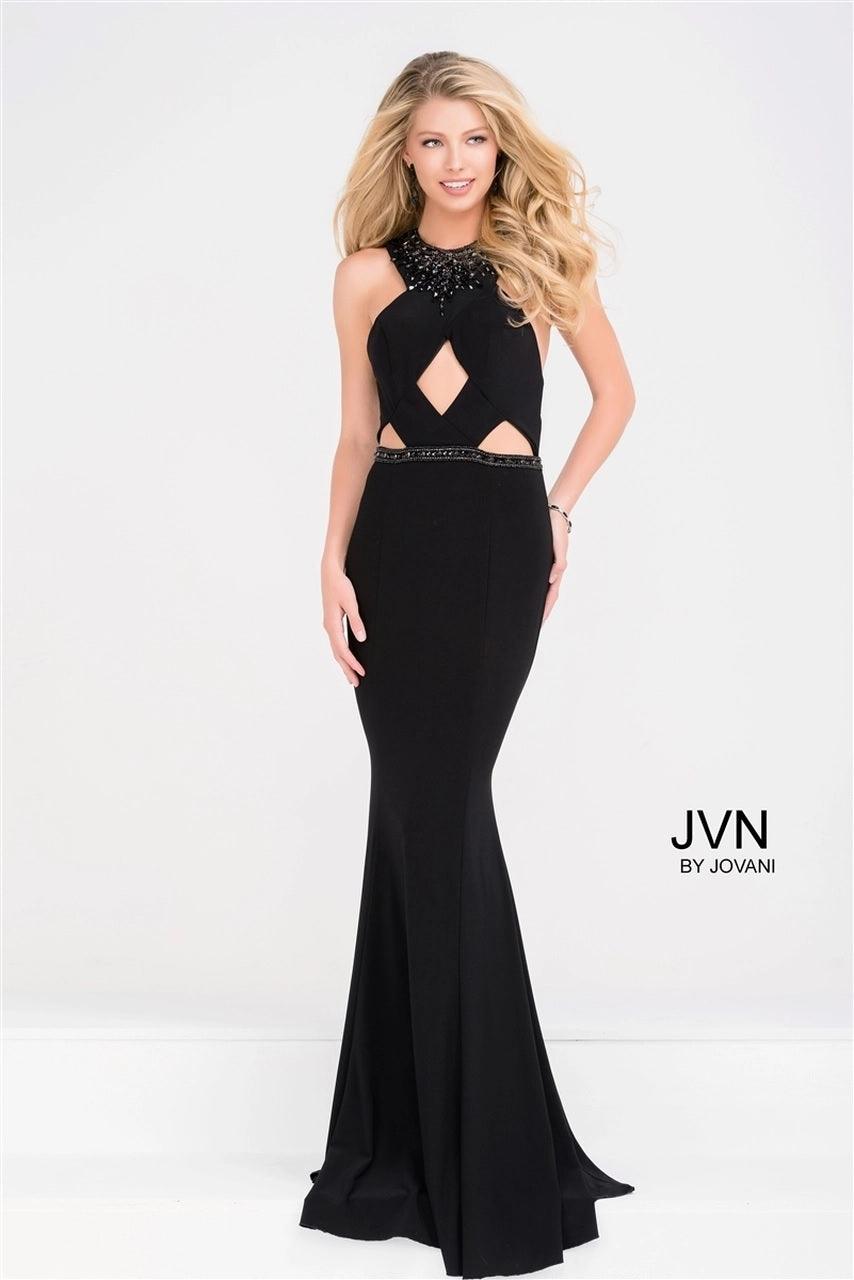 Jovani Halter Fitted Mermaid Dress 41543 - The Dress Outlet