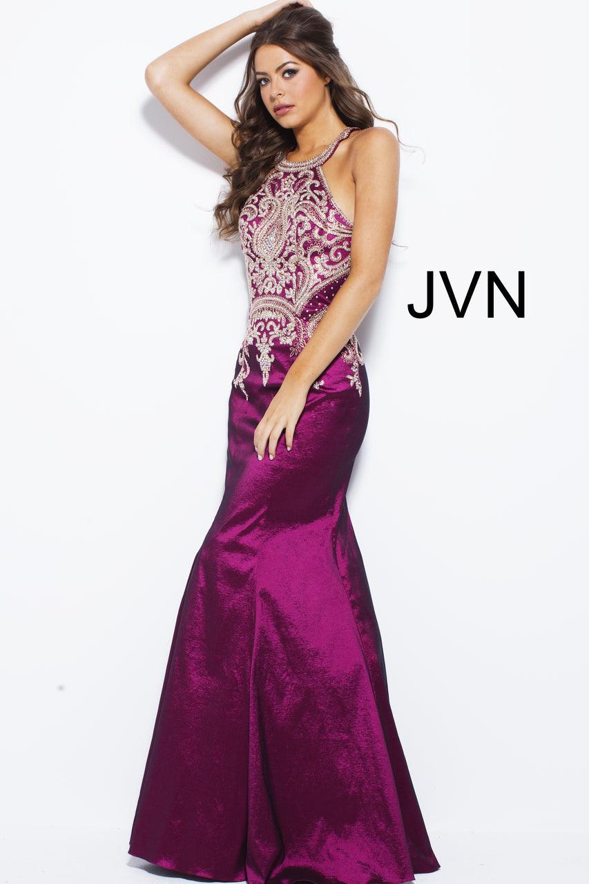 Jovani Halter Long Mermaid Dress 41685 - The Dress Outlet