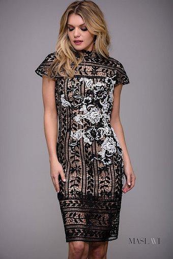 Jovani High Neck Cap Sleeves Short Dress M54863 - The Dress Outlet