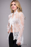 Jovani Lace Long Sleeve Top M41635 - The Dress Outlet
