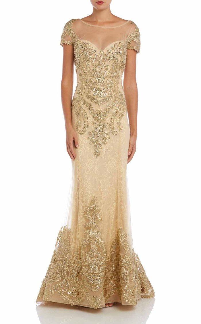 Jovani Long Formal Cap Sleeve Evening Gown 39483 - The Dress Outlet