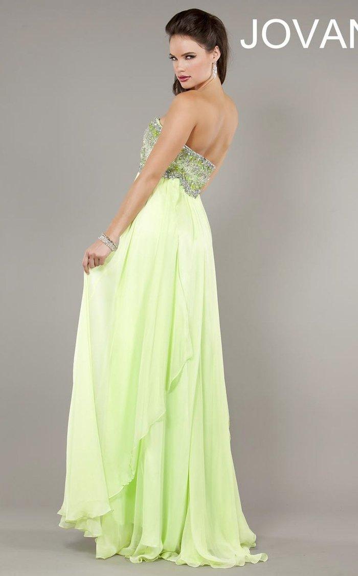 Jovani Long Strapless Formal Chiffon Dress 1920 - The Dress Outlet