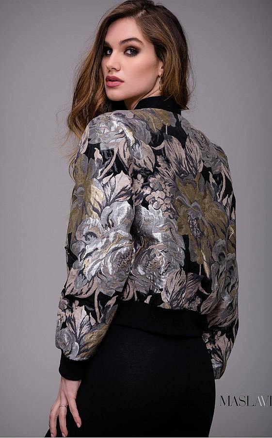 Jovani Multi Color Bomber Jacket M51288 - The Dress Outlet