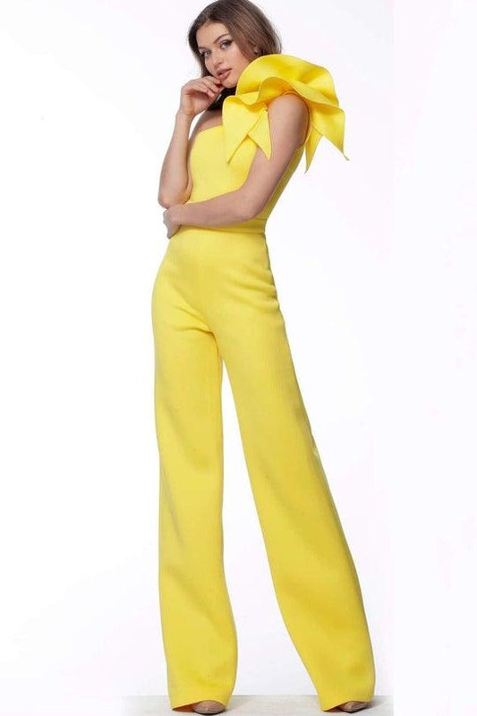 Jovani One Shoulder Pantsuit 68599 - The Dress Outlet