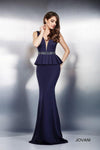 Jovani Prom Long Formal Peplum Dress 27337 - The Dress Outlet
