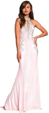 Jovani Prom Long Halter Fitted Formal Dress 89892 - The Dress Outlet