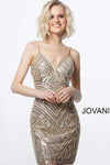 Jovani Short Spaghetti Strap Cocktail Dress 3233 - The Dress Outlet