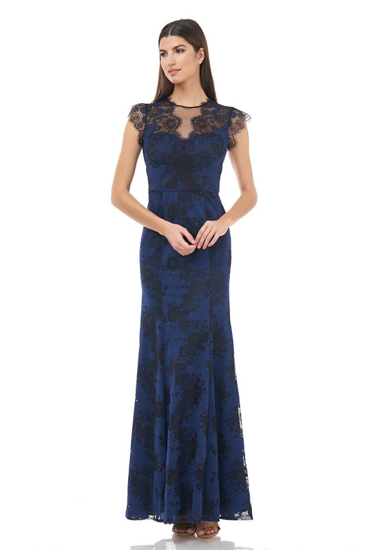 JS Collections Long Formal Floral Lace Dress 866732 - The Dress Outlet