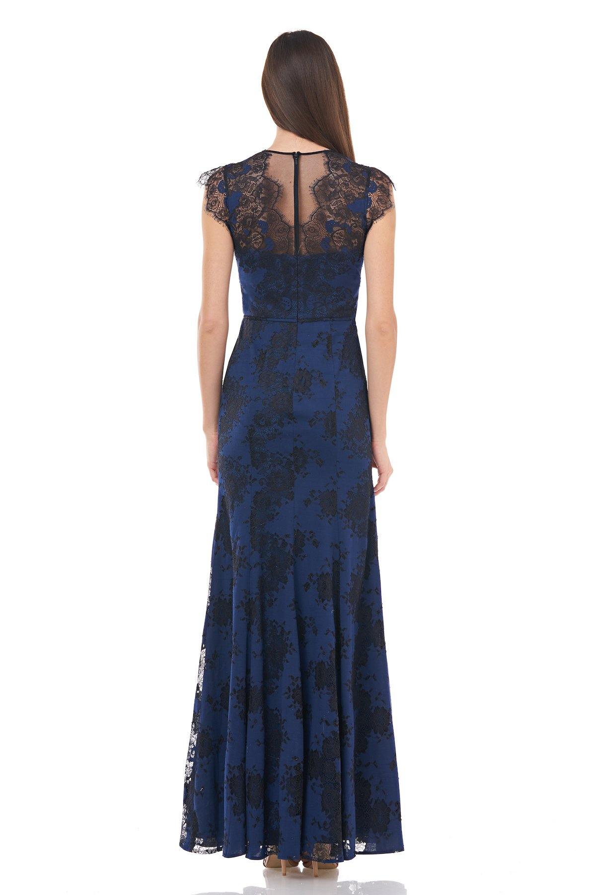 JS Collections Long Formal Floral Lace Dress 866732 - The Dress Outlet