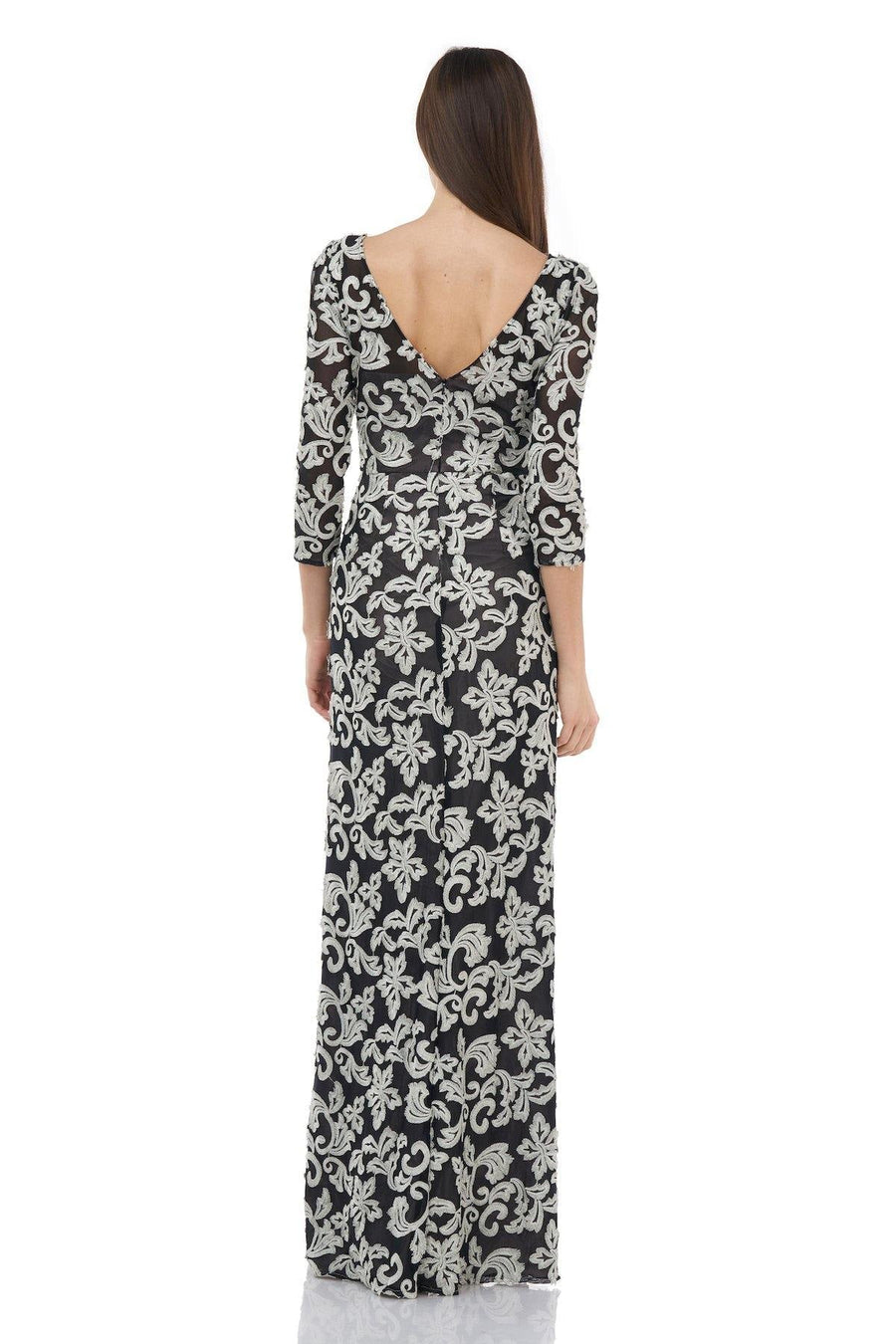 JS Collections Long Formal 3/4 Sleeve Dress 867027 - The Dress Outlet