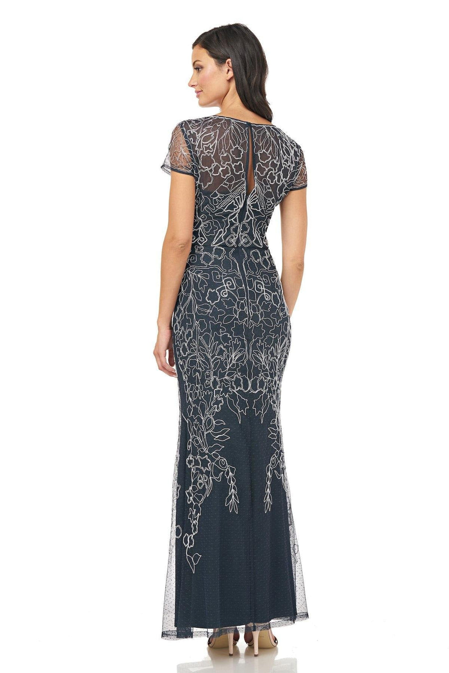 JS Collections Long Formal Short Sleeve Dress 866758 - The Dress Outlet