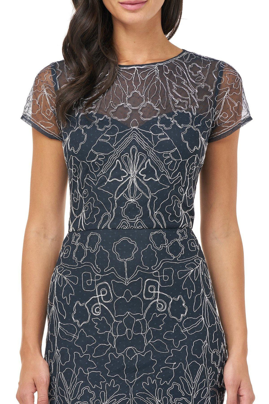 JS Collections Long Formal Short Sleeve Dress 866758 - The Dress Outlet