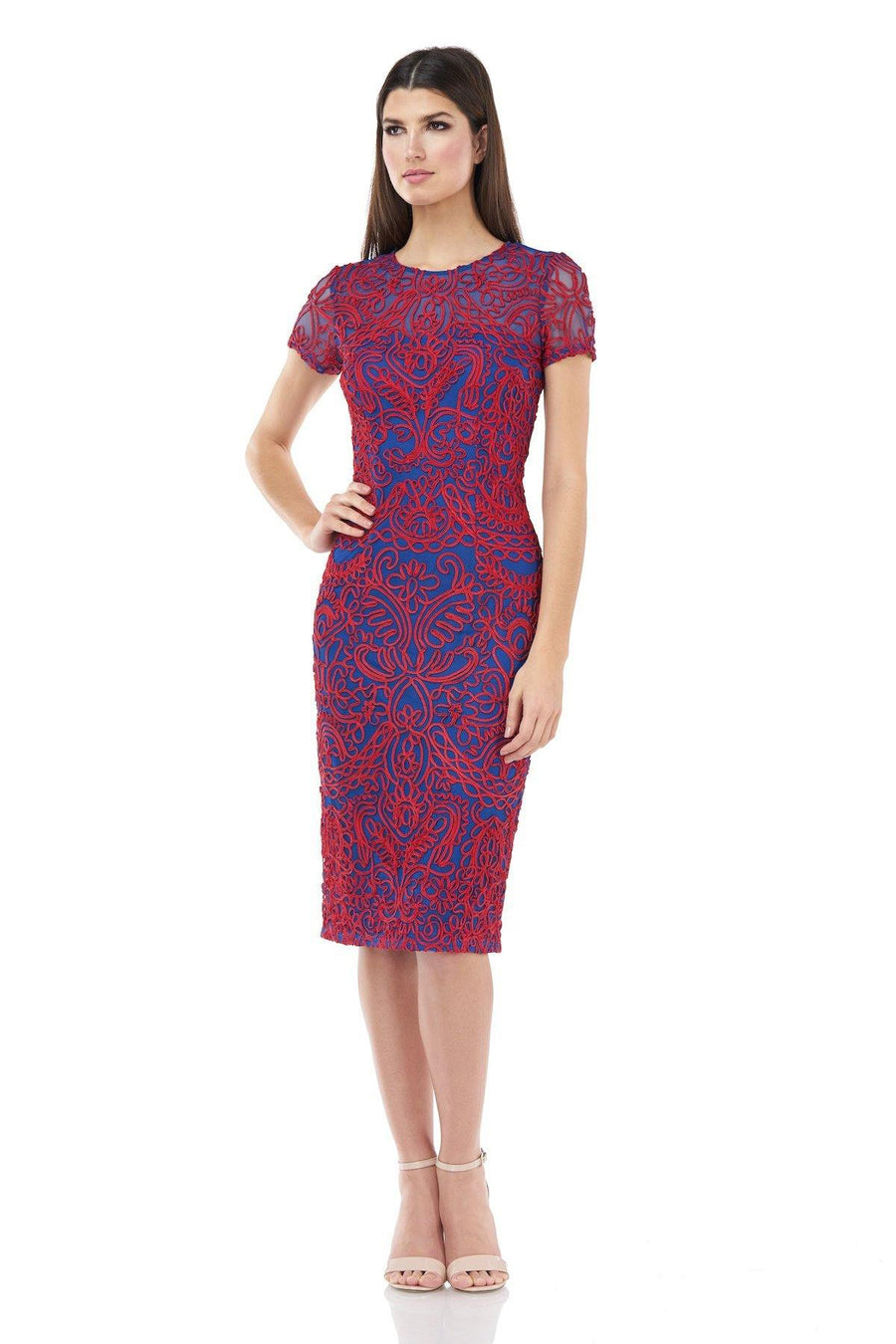 JS Collections Short Sleeve Knee Length Dress 866902 - The Dress Outlet