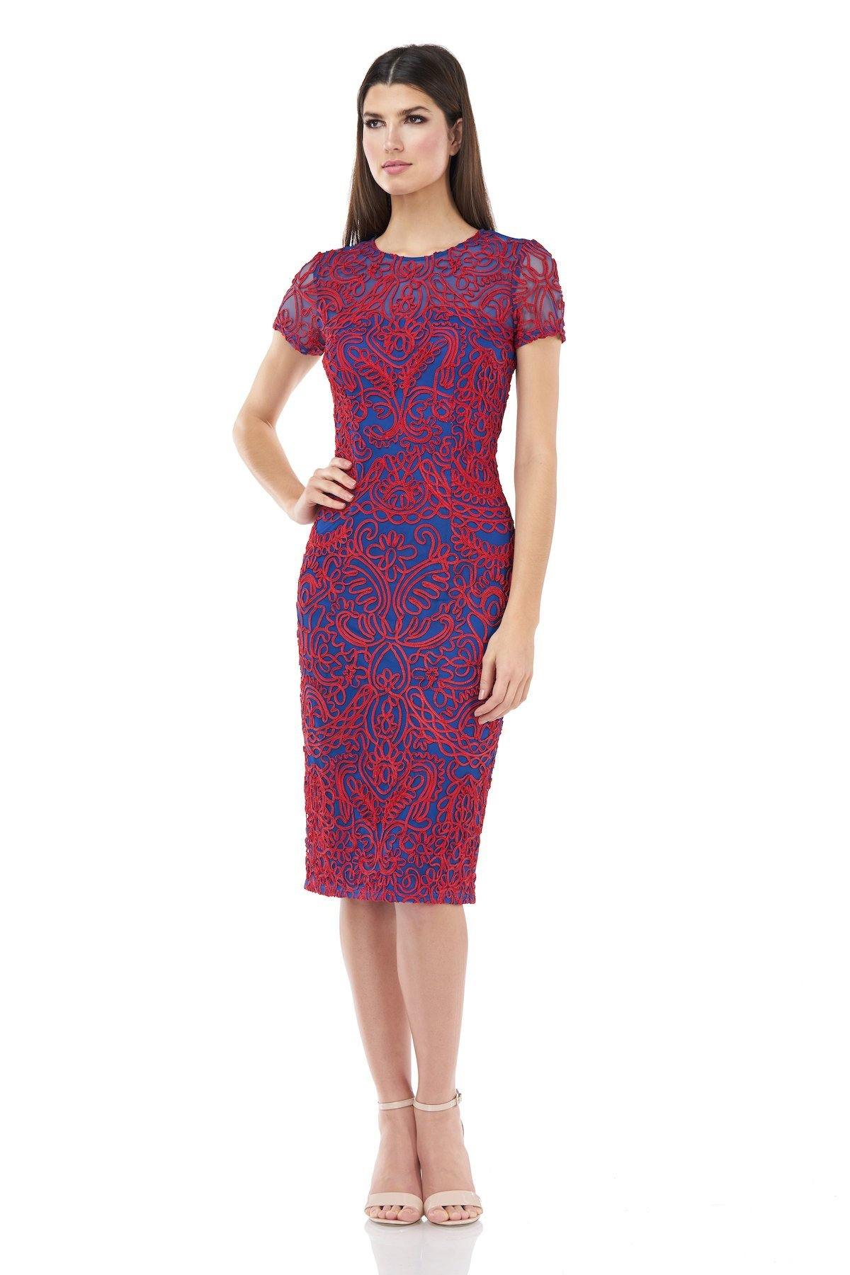 JS Collections Short Sleeve Knee Length Dress 866902 - The Dress Outlet