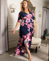 Kiyona Long Formal Plus Size Velvet Wrap Dress - The Dress Outlet
