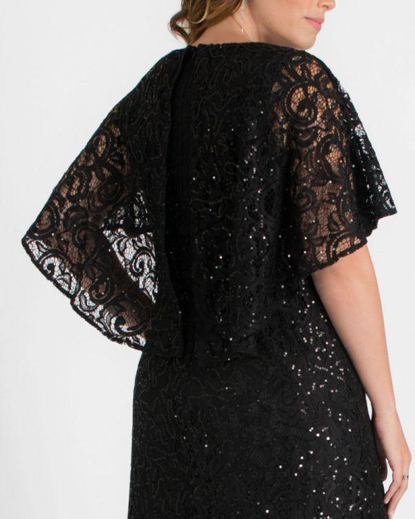 Kiyonna Celestial Cape Sleeve Gown - The Dress Outlet Kiyonna