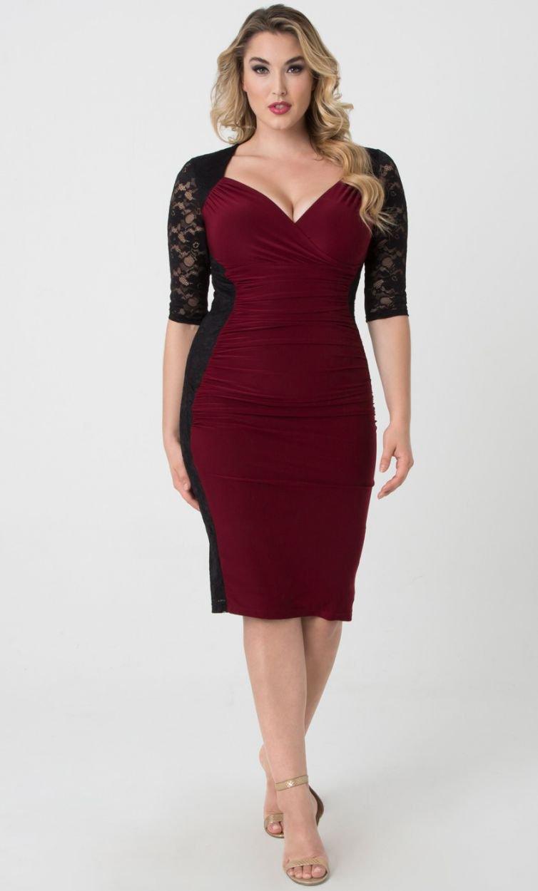 Kiyonna Illusion Short Dress Plus Size - The Dress Outlet Kiyonna