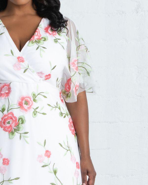 Kiyonna Long Formal Floral  Dress - The Dress Outlet