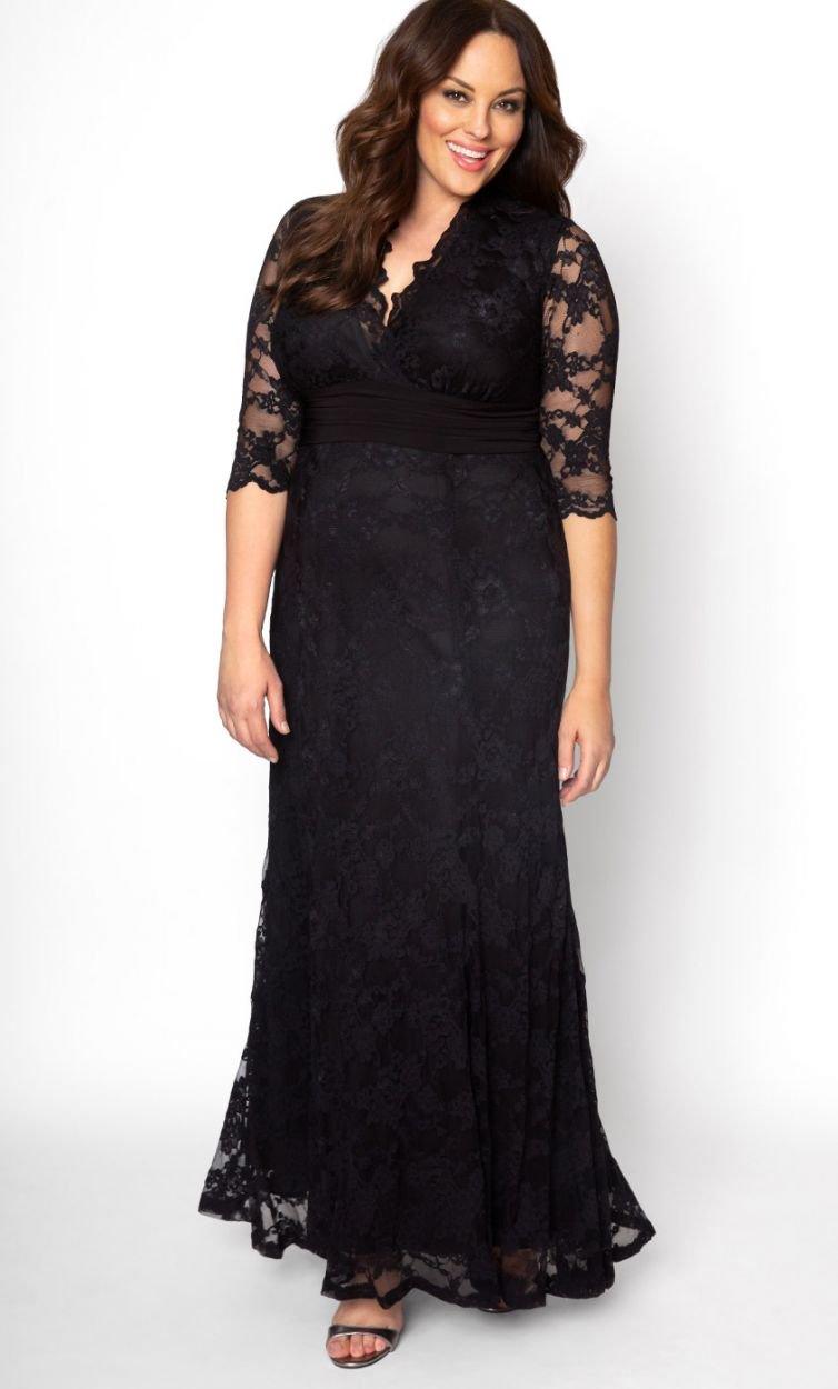Kiyonna Screen Siren Lace Long Dress - The Dress Outlet Kiyonna